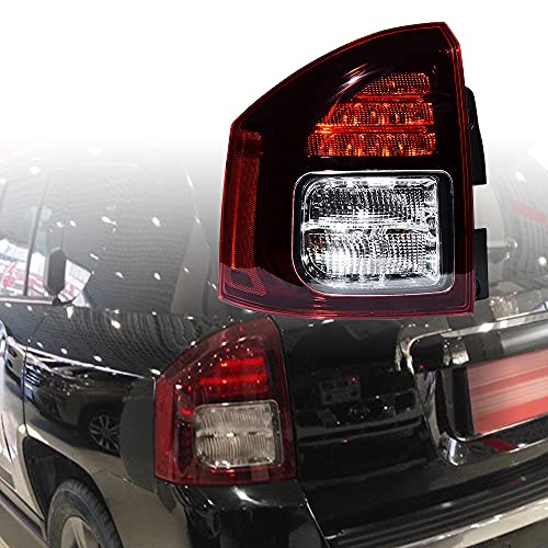 Astra Depot Accessories Tailight Assembly Clear Red Lens Taillights Rear Lamp Brake LED Signal DRL Fits OE 5272909AA 5272909AB (LEFT, For 2014-17 Jeep Compass) - Image 2