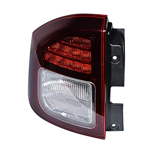 Astra Depot Accessories Tailight Assembly Clear Red Lens Taillights Rear Lamp Brake LED Signal DRL Fits OE 5272909AA 5272909AB (LEFT, For 2014-17 Jeep Compass) - Image 1