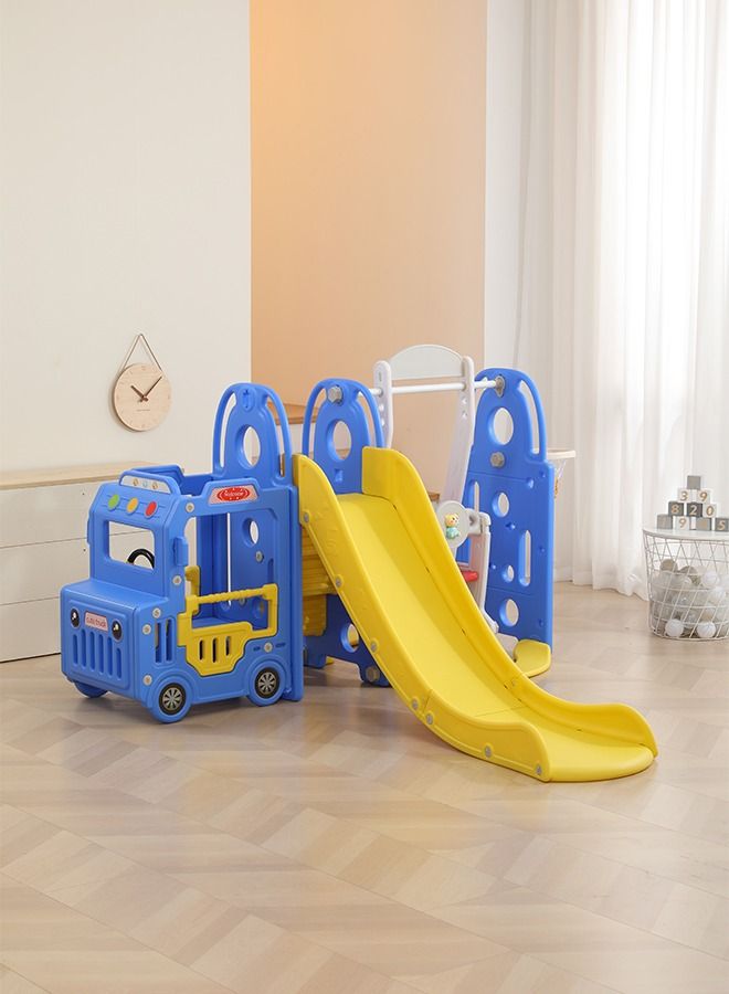 JSAITOYS Bus Theme Colorful Plastic Swing Slide Set For Kids Indoor - Image 1