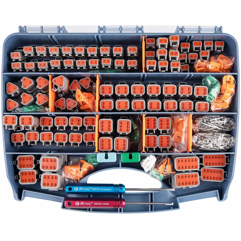 JRready ST6313 Deutsch DT Connector Kit 604PCS 2346812 Pin Waterproof Automotive Wire Connectors for Harness Repair Size 16 Solid Contacts 1420 AWG with Removal Tools Seal Plugs - Image 2