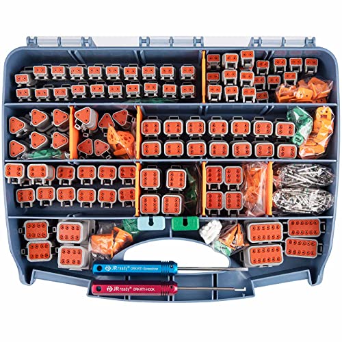 JRready ST6313 Deutsch DT Connector Kit 604PCS 2346812 Pin Waterproof Automotive Wire Connectors for Harness Repair Size 16 Solid Contacts 1420 AWG with Removal Tools Seal Plugs - Image 1