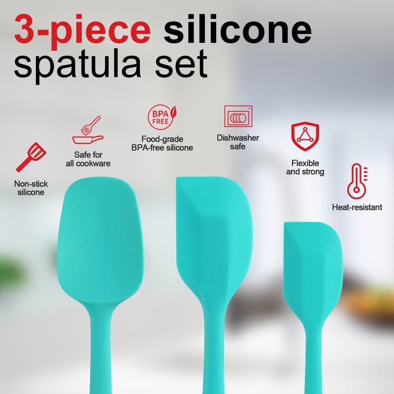 Cooptop Silicone Spatula Set - Rubber Spatula - 600Â°F Heat Resistant Baking Spoon & Spatulas (Lavender) - Image 2