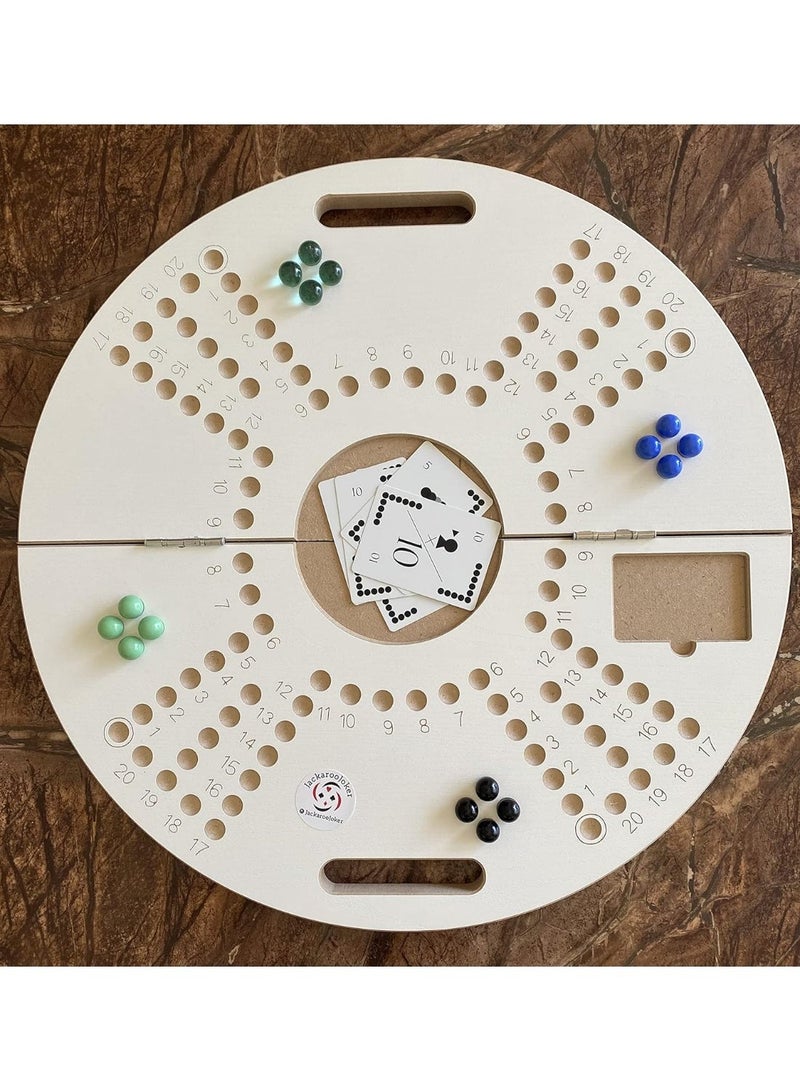 JACKAROOJOKER Jakaroo board game white with playing cards and marbles , Game For 4 - Image 1