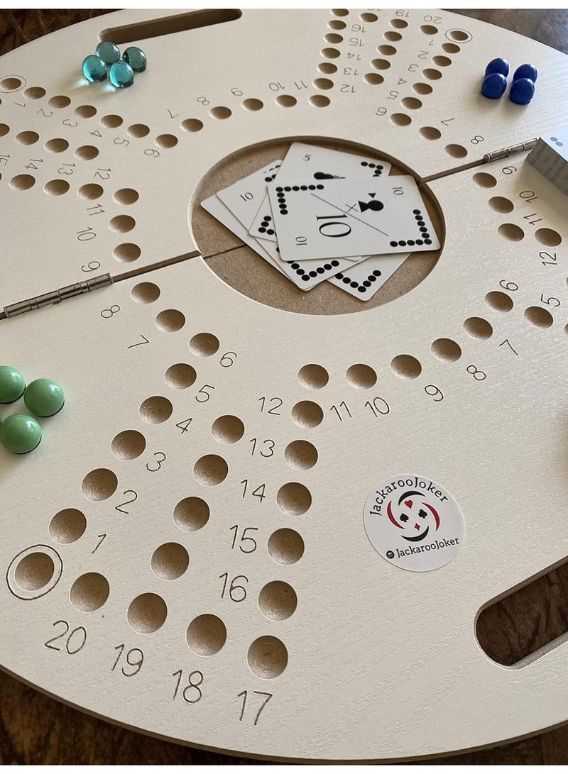JACKAROOJOKER Jakaroo board game white with playing cards and marbles , Game For 4 - Image 4