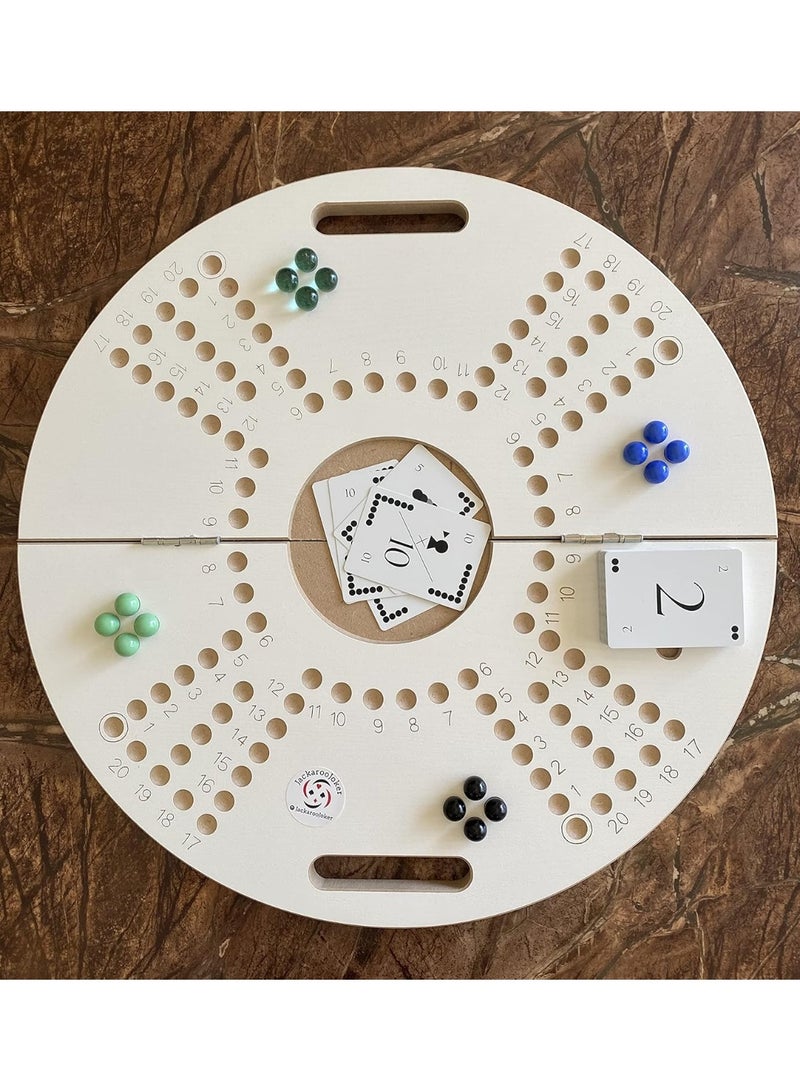 JACKAROOJOKER Jakaroo board game white with playing cards and marbles , Game For 4 - Image 5