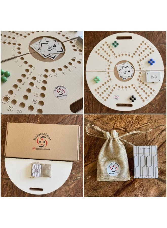 JACKAROOJOKER Jakaroo board game white with playing cards and marbles , Game For 4 - Image 2