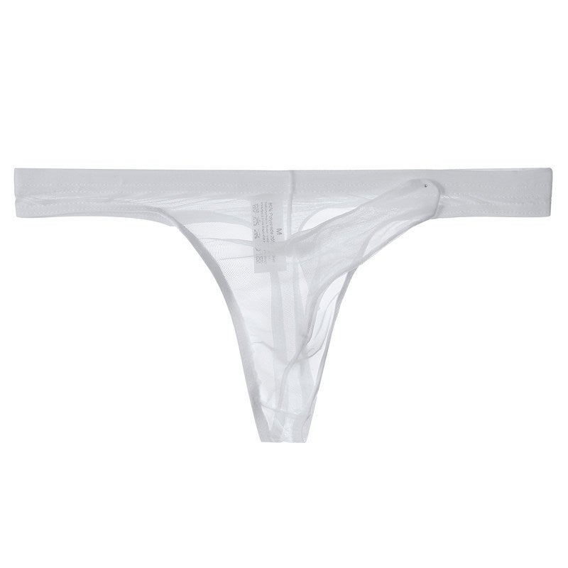 Mens Ultra-Thin Mesh Thong Breathable Elephant Trunk Underwear Black  - Image 2