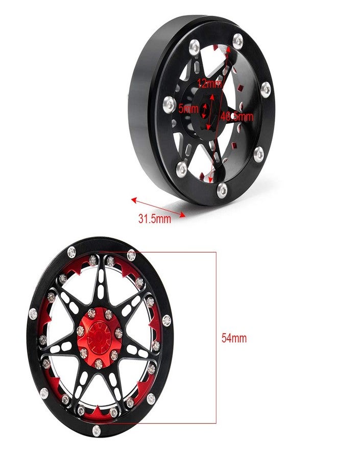 QUE-T 2.2" Metal Beadlock Wheel Rims Set for RC 1/10 Crawler TRX4 SCX10 90046 Pack of 4 - Image 2