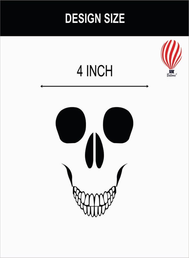 HK balloons Rubber 50Pcs Halloween Skull Decorations Items For Printed Balloons Skull Themed Pumpkin White Balloons Set For Halloween Celebration Party Decoration Balloons - Image 4
