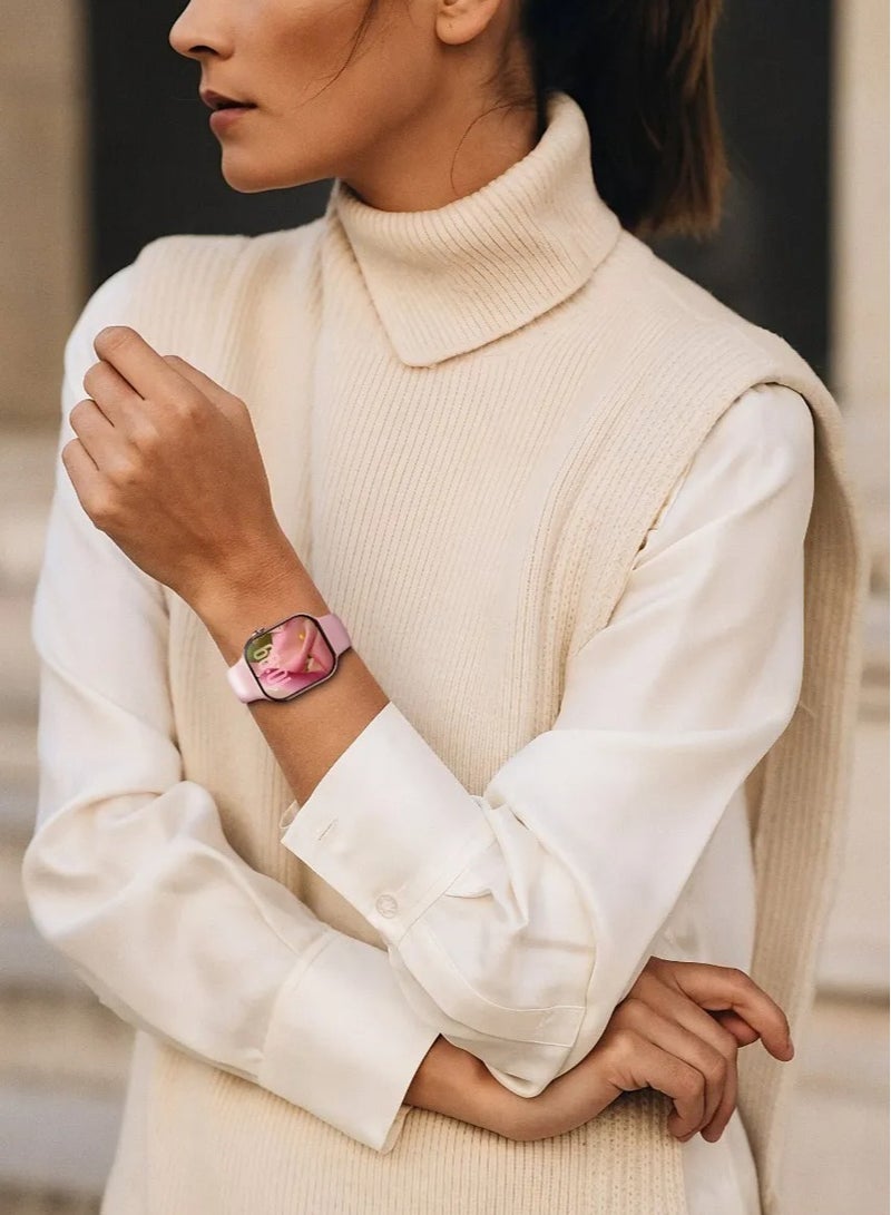 GREEN LION Communicate Smart Watch 2.07 inch HD IPS Display Compatible with iOS & Android / Ai Assistant ChatGPT / Bluetooth Calls / Smartwatch / Built-In Game, WhatsApp, Flashlight, Ai Painting Mode, Find My Watch - Pink - Image 3