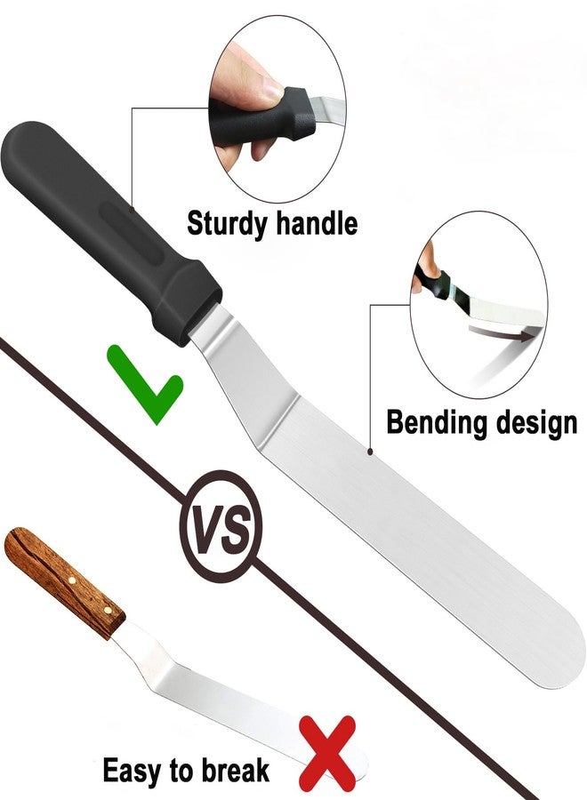 Lmoszuak 12" large Angled Icing Spatula,Lmoszuak Professional food grade stainless steel cake spatula,with Sturdy & Durable Handle Cake Spatula,Frosting smoother spatulas for cake decorating,Baking - Image 4