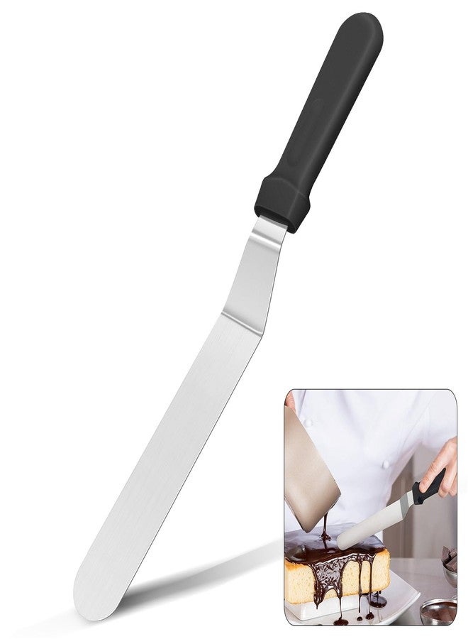 Lmoszuak 12" large Angled Icing Spatula,Lmoszuak Professional food grade stainless steel cake spatula,with Sturdy & Durable Handle Cake Spatula,Frosting smoother spatulas for cake decorating,Baking - Image 1