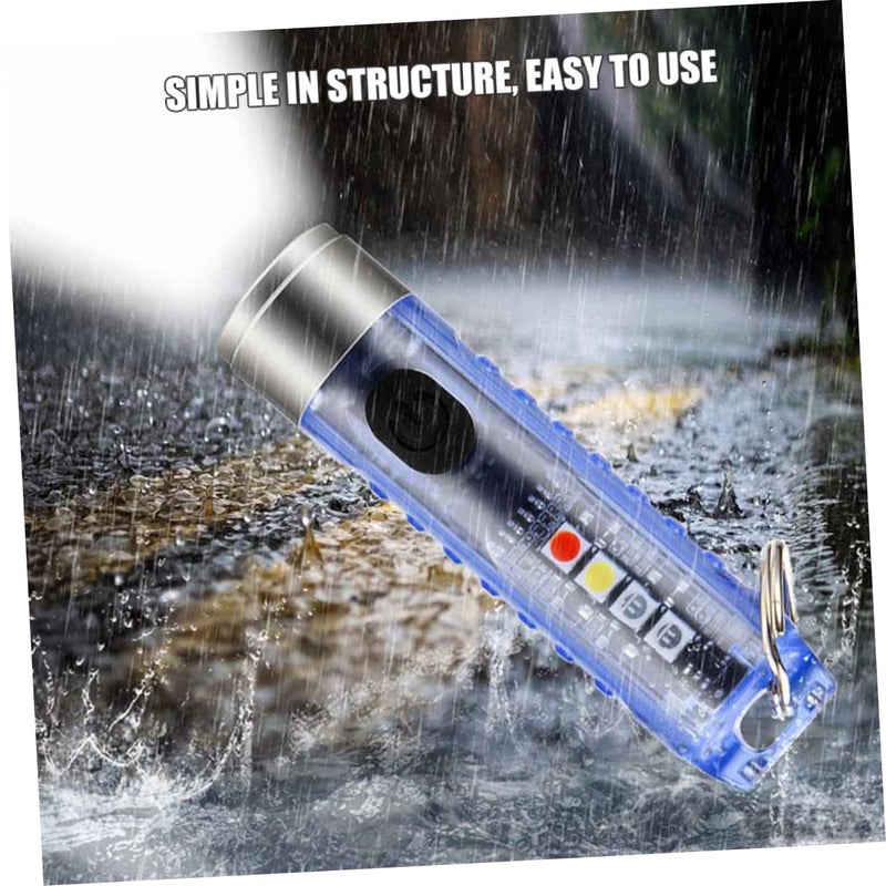 Adjustable Mini LED Keychain Flashlight USB Rechargeable Tiny Torch High Brightness Portable Light - Image 3
