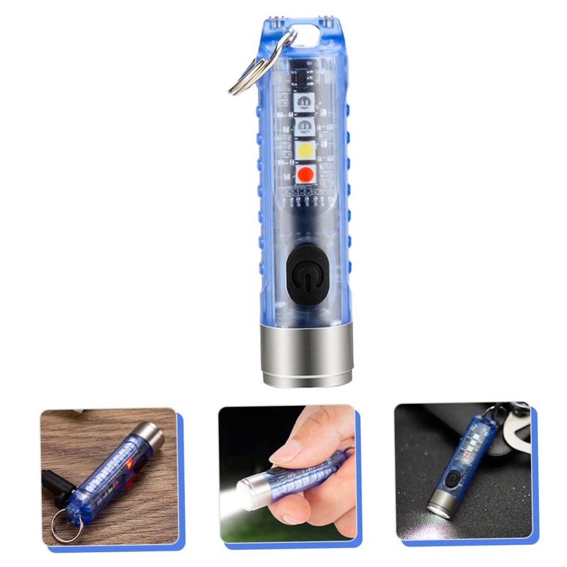 Adjustable Mini LED Keychain Flashlight USB Rechargeable Tiny Torch High Brightness Portable Light - Image 4