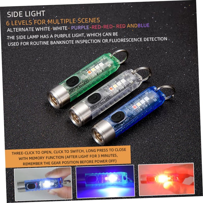 Adjustable Mini LED Keychain Flashlight USB Rechargeable Tiny Torch High Brightness Portable Light - Image 5