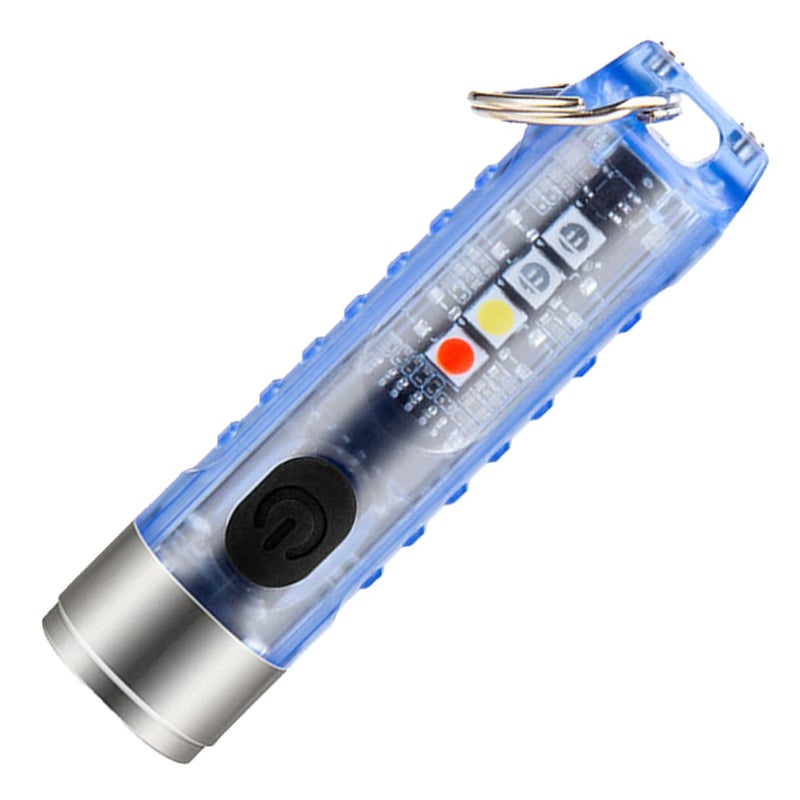 Adjustable Mini LED Keychain Flashlight USB Rechargeable Tiny Torch High Brightness Portable Light - Image 2