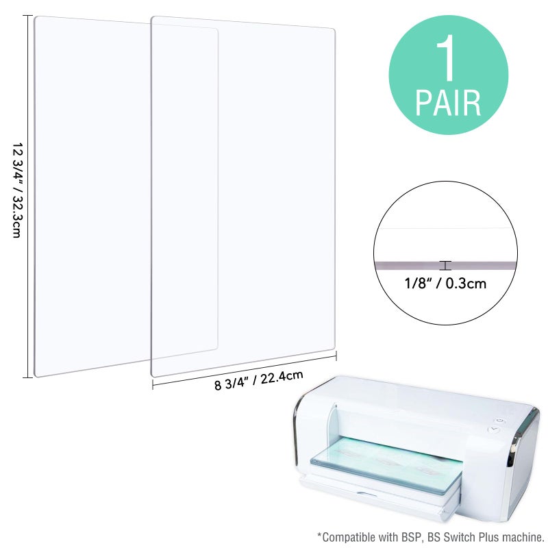 BAOFALI 2Pcs/1 Pair Cutting Pads Compatible with BSP & BS Switch Plus Die Cutting Machine,Clear Polycarbonate Plastic Cutting Plates,Pads Die Cutting Plates for Embossing Crafting ï¼ˆ12 3/4 x 8 3/4 x 1/8 inchï¼‰ - Image 2