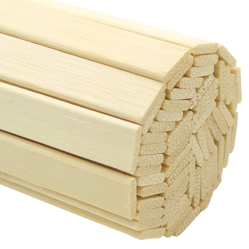 Worown 120 Pcs 15.7 Inch Strong Natural Bamboo Sticks, Wooden Craft Sticks, Extra Long Sticks, Wood Strips for Craft Projects, 3/8 Inch Width - Image 1