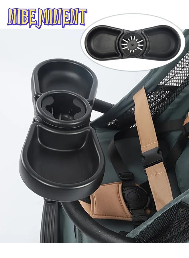 NIBEMINENT عربة متعددة الوظائف لحمل الوجبات مع مشابك مزدوجة لوضع الزجاجات والوجبات الخفيفة بسهولة، مثالية للسفر - Image 1