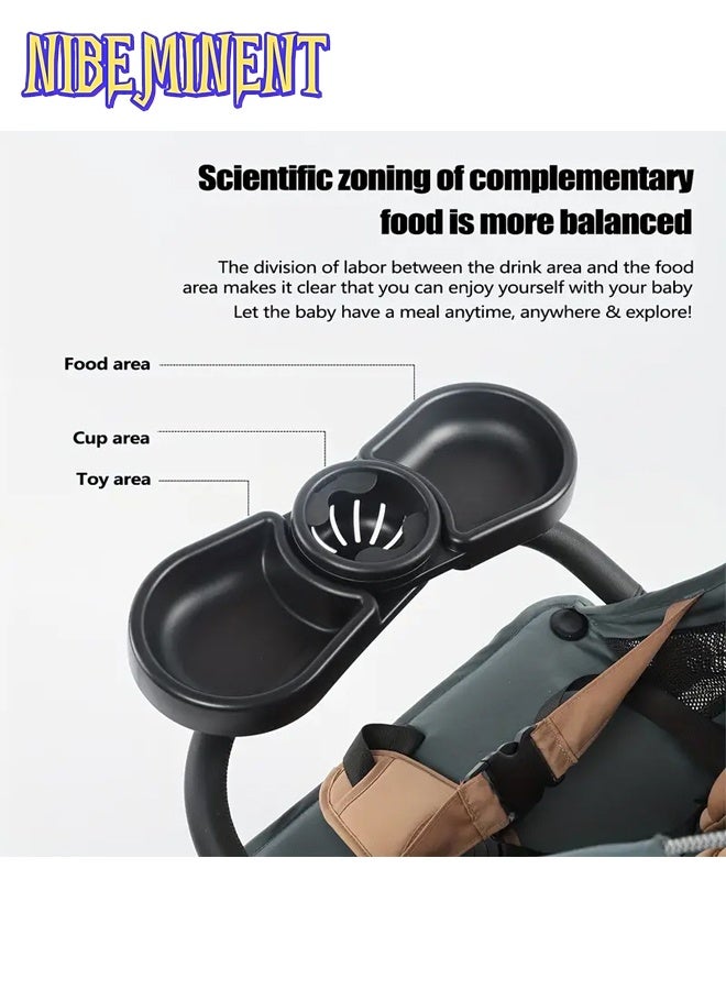 NIBEMINENT عربة متعددة الوظائف لحمل الوجبات مع مشابك مزدوجة لوضع الزجاجات والوجبات الخفيفة بسهولة، مثالية للسفر - Image 3