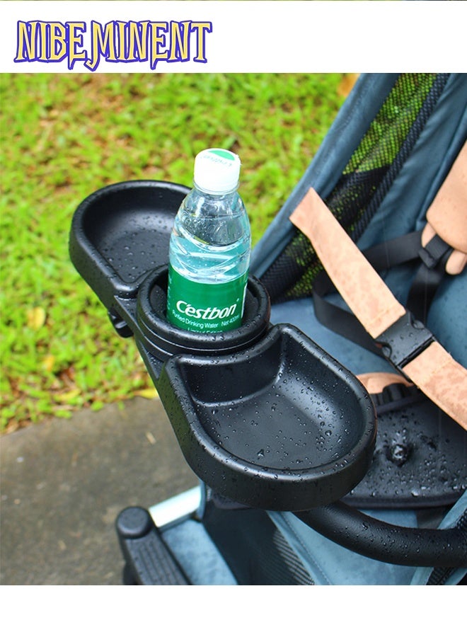 NIBEMINENT عربة متعددة الوظائف لحمل الوجبات مع مشابك مزدوجة لوضع الزجاجات والوجبات الخفيفة بسهولة، مثالية للسفر - Image 2