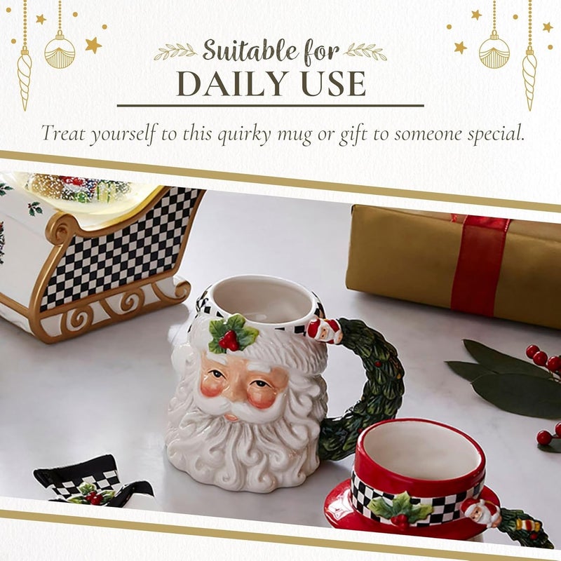 Spode Christmas Tree Santa Toby Mug  Festive Ceramic Coffee Mug with Decorative Santa Design  Holiday Tea Cup Ideal for Hot Beverages  Dishwasher and Microwave Safe - Image 5