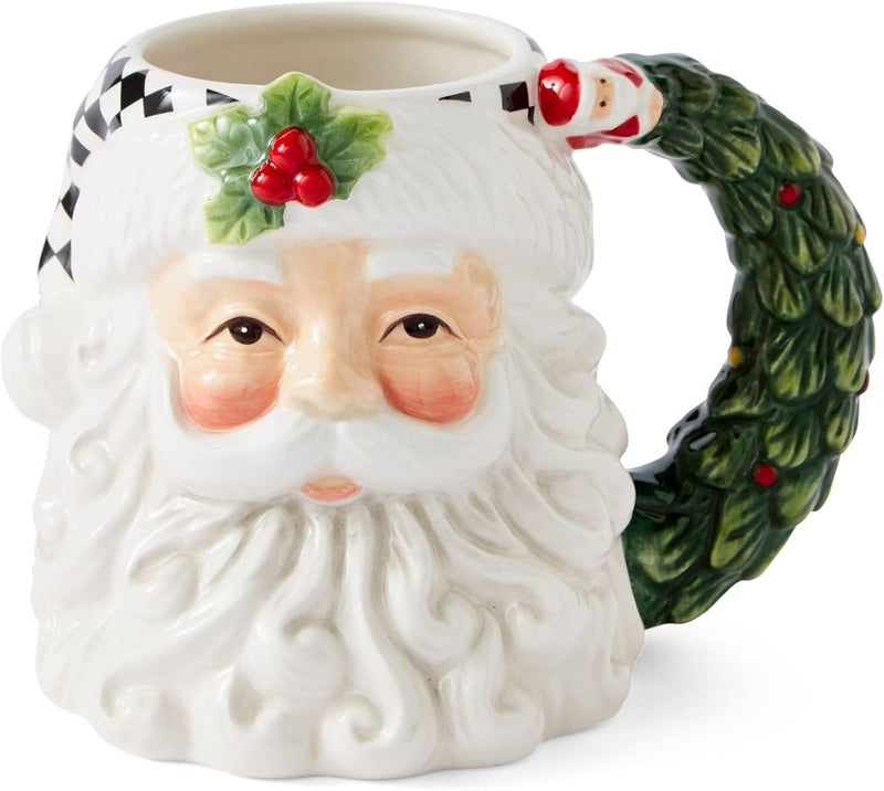 Spode Christmas Tree Santa Toby Mug  Festive Ceramic Coffee Mug with Decorative Santa Design  Holiday Tea Cup Ideal for Hot Beverages  Dishwasher and Microwave Safe - Image 1