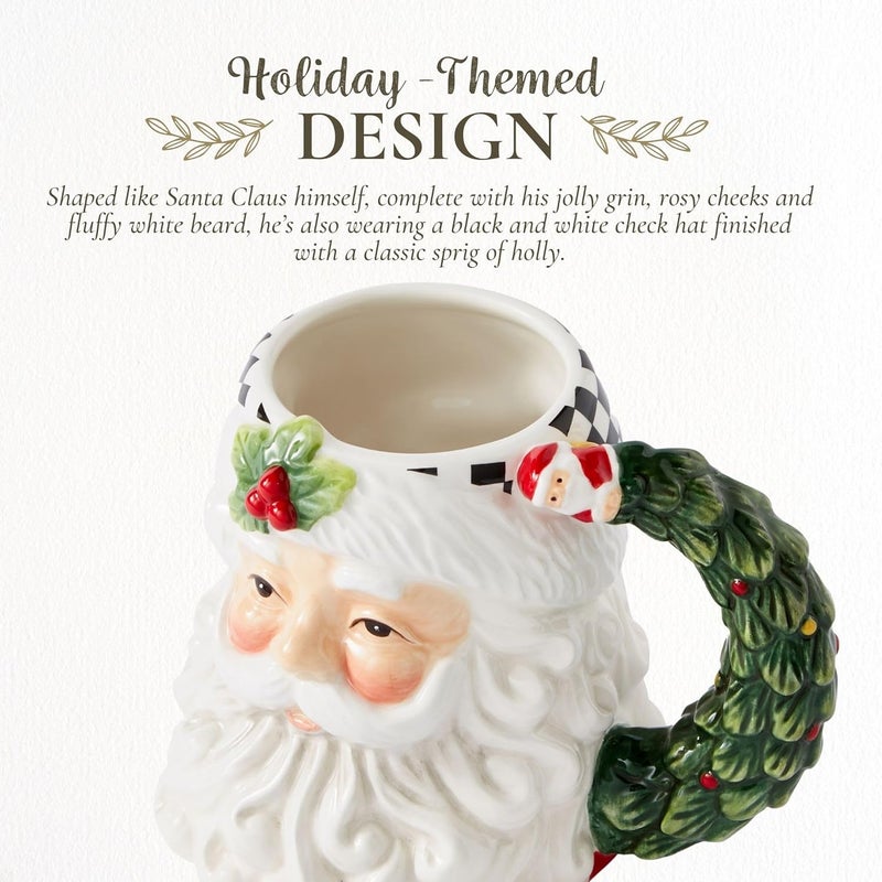 Spode Christmas Tree Santa Toby Mug  Festive Ceramic Coffee Mug with Decorative Santa Design  Holiday Tea Cup Ideal for Hot Beverages  Dishwasher and Microwave Safe - Image 3