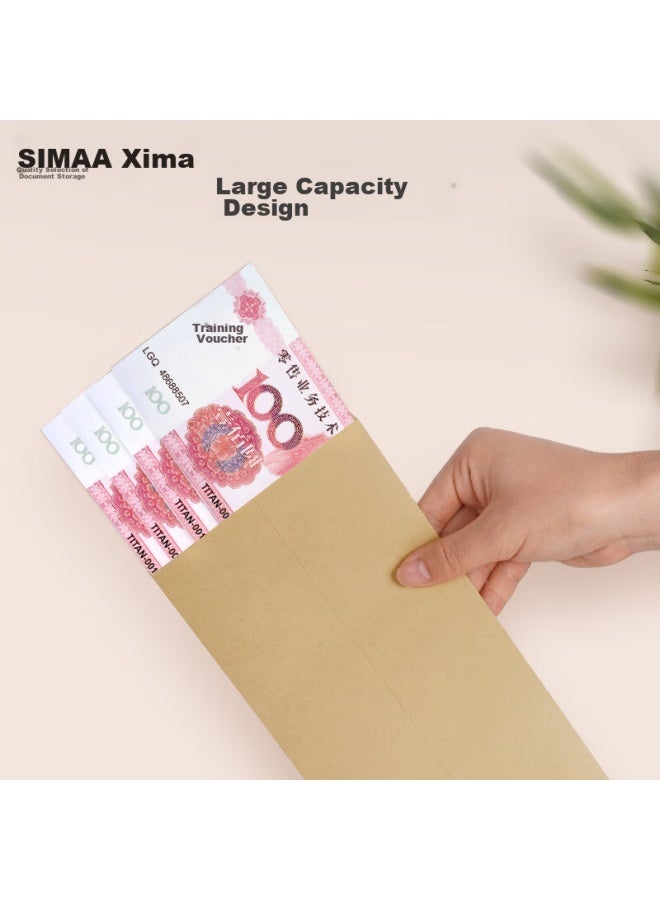 Simaa 100 ورقة رقم 2 أظرف كرافت ورقية فارغة، 176*110mm ملفات المستندات، ملفات المجلدات، أظرف الفواتير وكشوف المرتبات، 25073 - Image 3