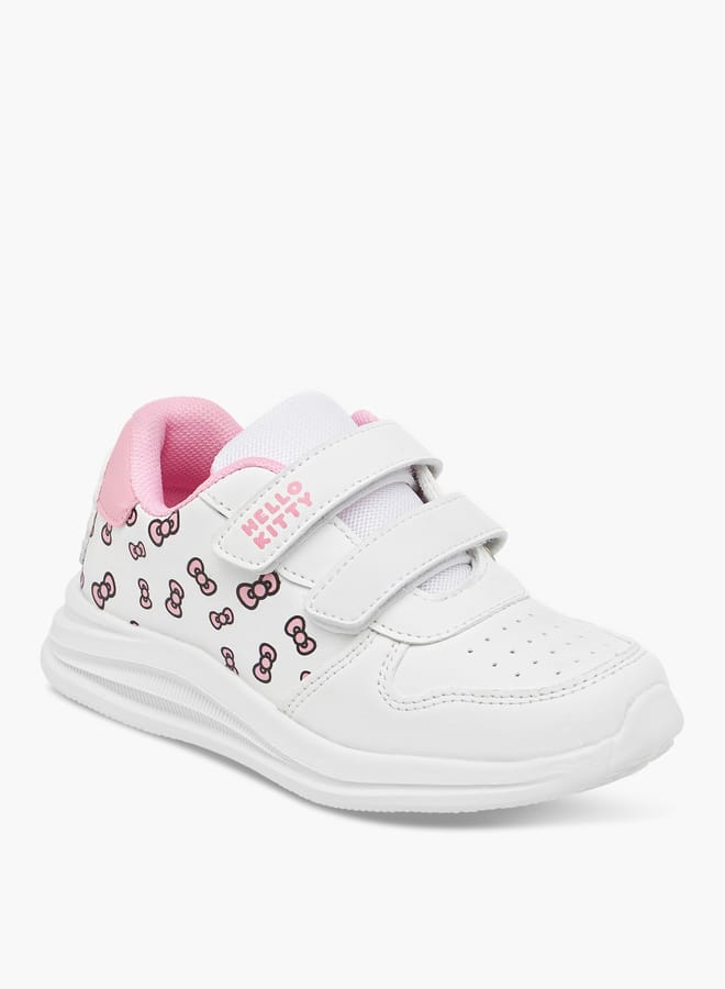 Hello Kitty Girls Printed Sneakers with Hook and Loop Closure - Image 2