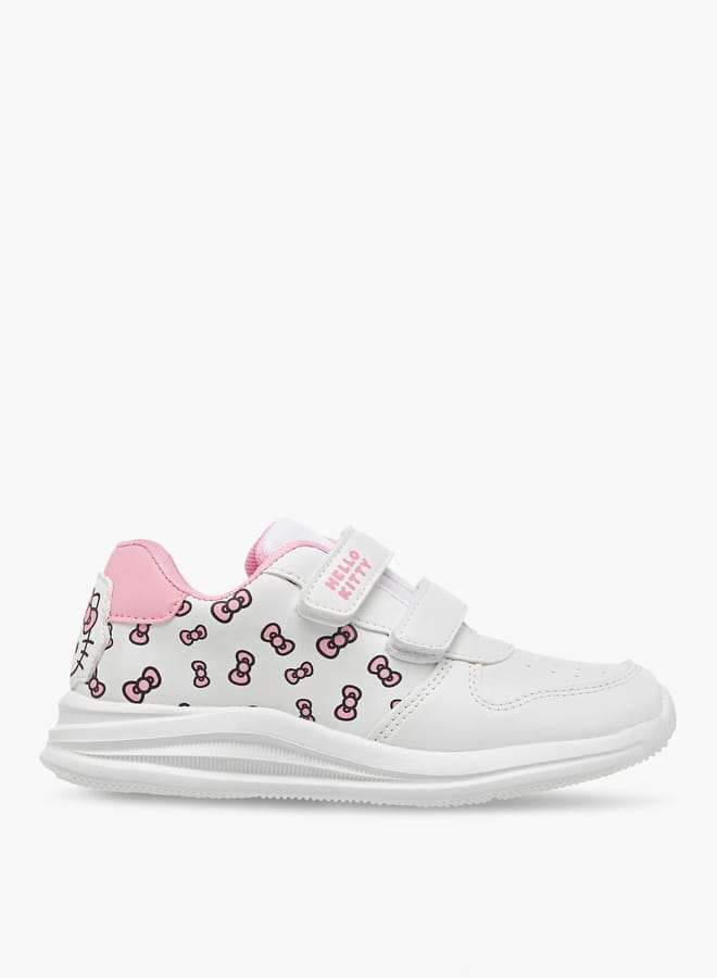 Hello Kitty Girls Printed Sneakers with Hook and Loop Closure - Image 3