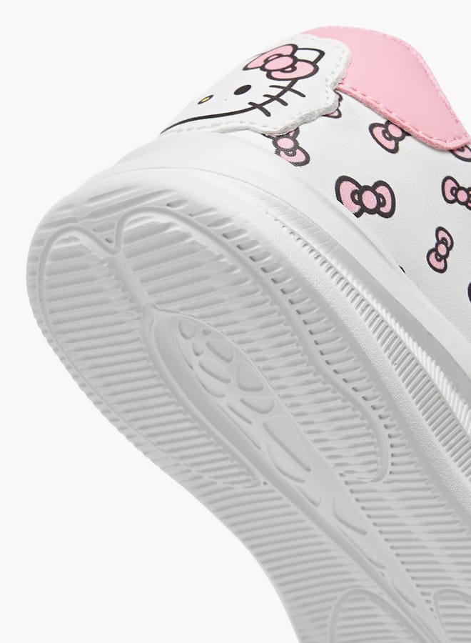 Hello Kitty Girls Printed Sneakers with Hook and Loop Closure - Image 5