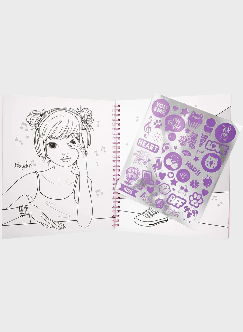 Top Model Reversible Sequins Colouring Book