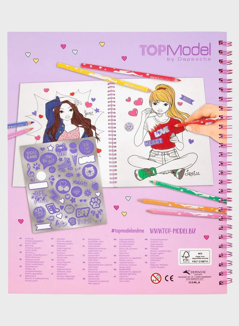 Top Model Reversible Sequins Colouring Book