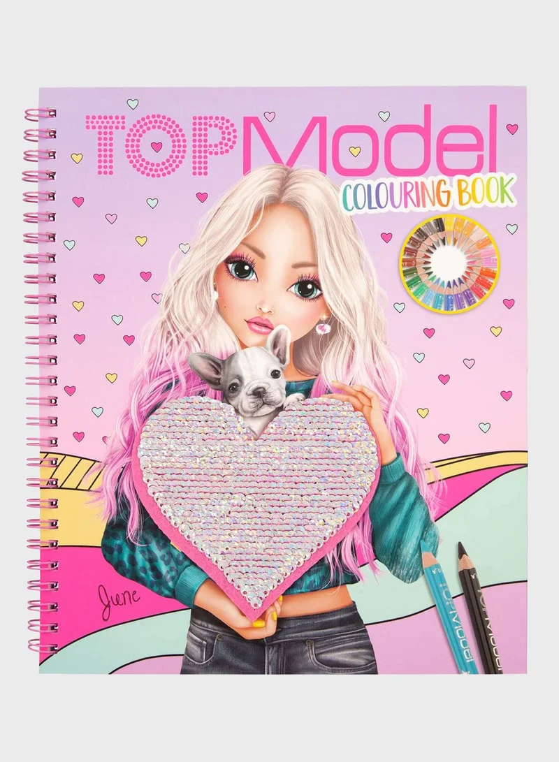 Top Model Reversible Sequins Colouring Book