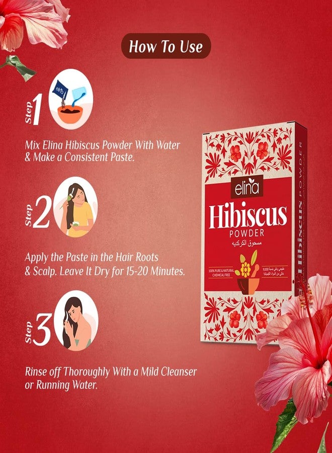 Elina Hibiscus Powder for Hair Growth 200Gm (100g x 2)| Pure & Natural Gudhal Flower Powder for Hair Care | Herbal Hair Pack for Grey Hair Treatment,Dry Scalp and Fizzy Hair - Image 5