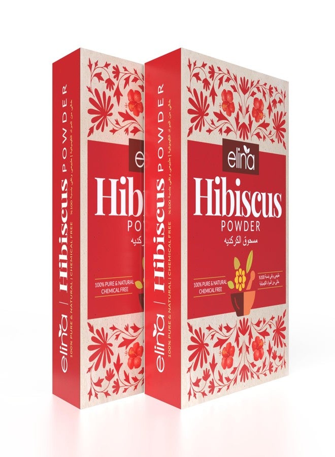 Elina Hibiscus Powder for Hair Growth 200Gm (100g x 2)| Pure & Natural Gudhal Flower Powder for Hair Care | Herbal Hair Pack for Grey Hair Treatment,Dry Scalp and Fizzy Hair - Image 1