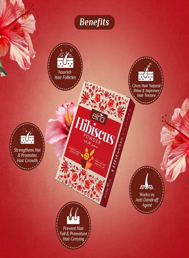 Elina Hibiscus Powder for Hair Growth 200Gm (100g x 2)| Pure & Natural Gudhal Flower Powder for Hair Care | Herbal Hair Pack for Grey Hair Treatment,Dry Scalp and Fizzy Hair - Image 4