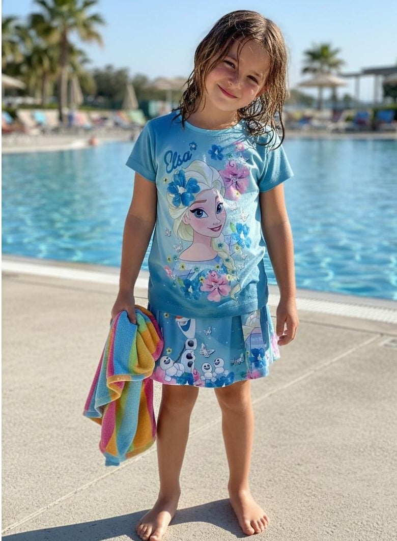 ديزني طقم فتاة فروزن (تي شيرت وتنورة) من قطعتين من كيدز تي في - Image 3