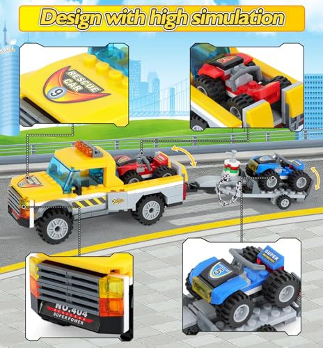 INRATELL City Race Buggy Transporter Building Set324 PCS 3 in 1 City Service Truck Cars Building Blocks KitSTEM Vehicles ToysConstruction Playset Birthday Xmas Gifts for Kids Boys 6 7 8 9 10YearOld - Image 5