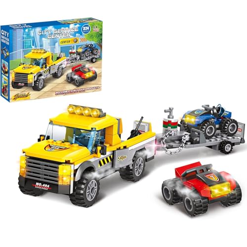 INRATELL City Race Buggy Transporter Building Set324 PCS 3 in 1 City Service Truck Cars Building Blocks KitSTEM Vehicles ToysConstruction Playset Birthday Xmas Gifts for Kids Boys 6 7 8 9 10YearOld - Image 1