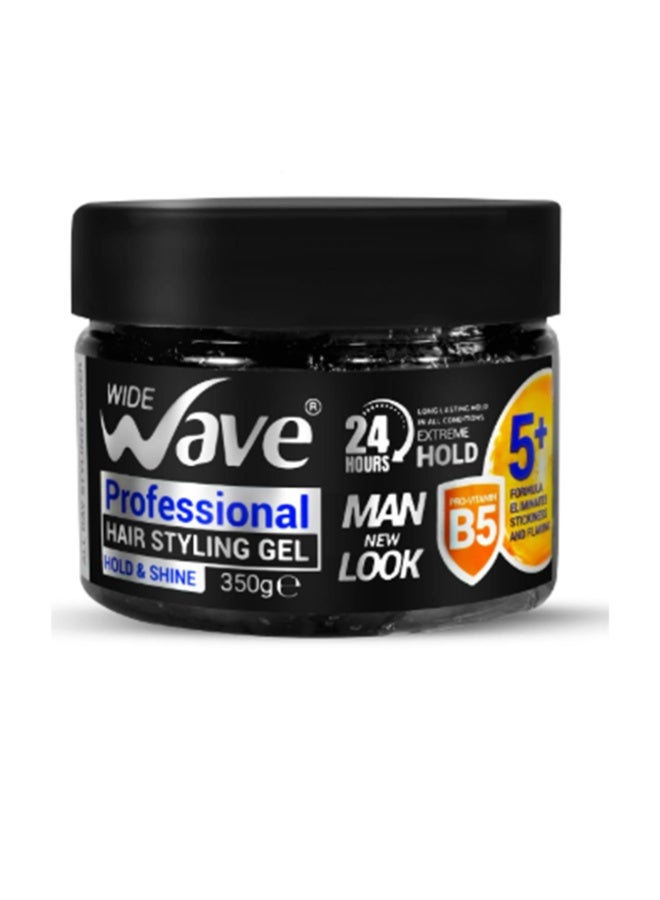 Wide Wave Professional Hair Styling Gel Black 350GM - Image 1