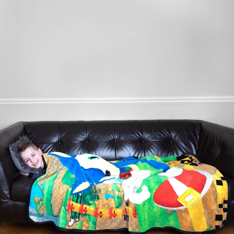Franco Kids Bedding Super Soft Micro Raschel Throw, 46 in x 60 in, Sonic The Hedgehog, Anime - Image 2