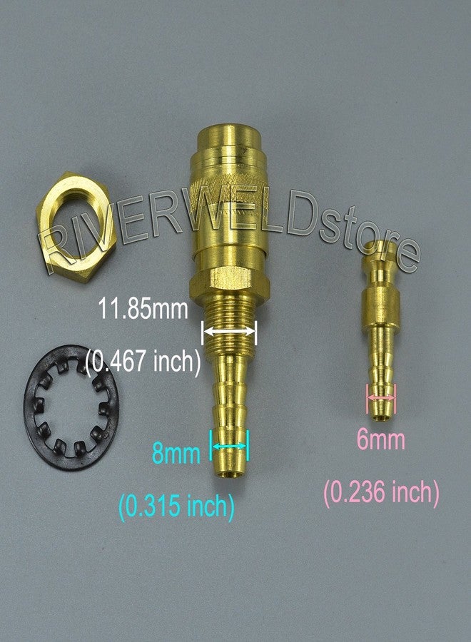 RIVERWELD Argon Quick Connect Fittings Hose Gold Connector for QQ300 PTA DB SR WP 17 18 26 TIG Welding Torch 1set - Image 3