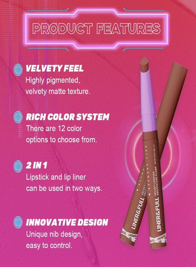 SUAKE 2-IN-1 Lipstick Lipliner, Velvet Matte Finish, Smooth & Plump, 12 Universal Lip Color-Nude Pink Rose Mauve Berry Plum, Creamy Formula for Lip Makeup, All-Day Wear, Cruelty-Free (#06 CLAY NUDE) - Image 5