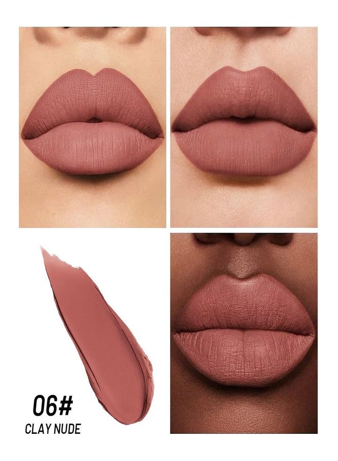 SUAKE 2-IN-1 Lipstick Lipliner, Velvet Matte Finish, Smooth & Plump, 12 Universal Lip Color-Nude Pink Rose Mauve Berry Plum, Creamy Formula for Lip Makeup, All-Day Wear, Cruelty-Free (#06 CLAY NUDE) - Image 3