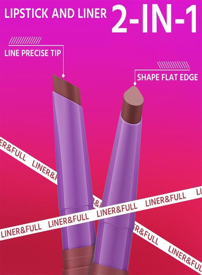 SUAKE 2-IN-1 Lipstick Lipliner, Velvet Matte Finish, Smooth & Plump, 12 Universal Lip Color-Nude Pink Rose Mauve Berry Plum, Creamy Formula for Lip Makeup, All-Day Wear, Cruelty-Free (#06 CLAY NUDE) - Image 4