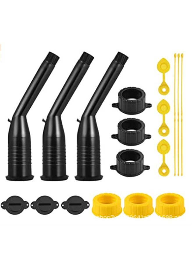 2 Pack Fuel Gas Can Spout Nozzles With Rings & Caps – Replaces Blitz 900302 900092 – Mr. Yellow Cap