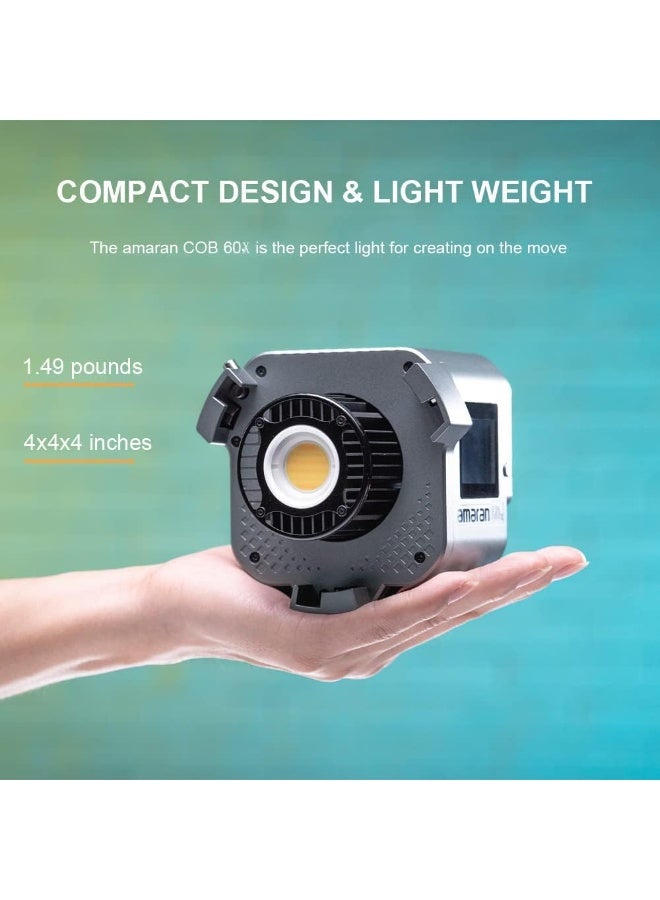 Aputure amaran COB 60X S – 65W Bi-Color LED Video Light (2700K–6500K) with Bowens Mount, 45,100 Lux @ 1m Reflector, AC/DC Power, App Control – Professional Studio, Photography & Video Lighting - Image 5