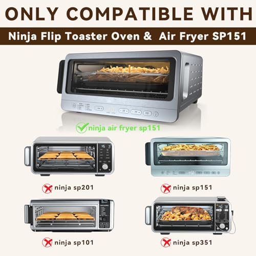 AODPWEN Air Fryer Accessories Compatible with Ninja Flip Air Fryer SP151, Crumb Tray with 4 Oven Liners, 100 PCS Parchment Paper Sheets, Air Fryer Basket and Baking Tray for Ninja Toaster Oven - Image 2
